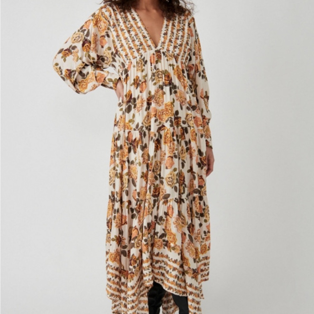 Free People Rows of Roses Maxi Dress NWT